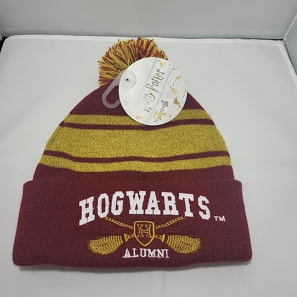 Bioworld Brown and Gold Hogwarts Knit Beanie Accents